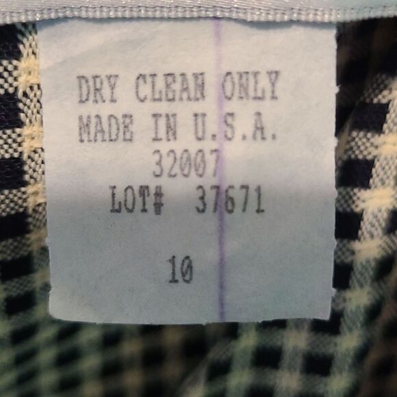 Size 10 Midi Black and Cream Colored Checked Long Sleeve Dress - Picture 9 of 13